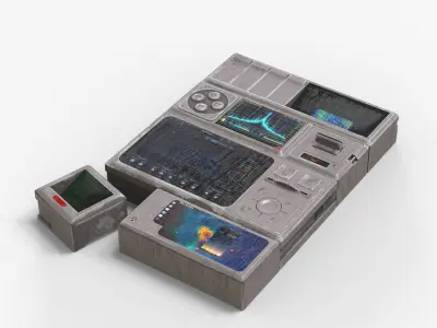 SciFi Multimedia Devices - Modular Components 3D model