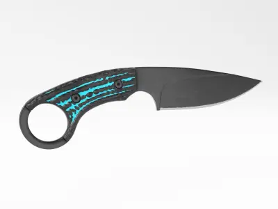 Tactical Combat Knife - Military - Karambit Style 01 Blue Low-poly 3D model