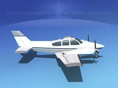 Beechcraft B55 Baron V23 3D model