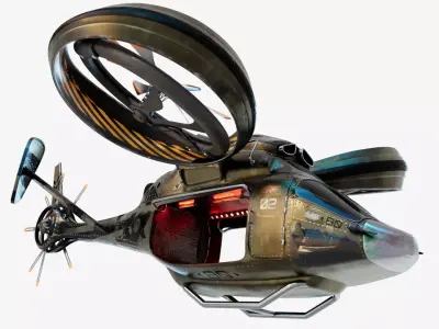 NIVA Sci Fi Helicopter Multipurpose Low-poly 3D model
