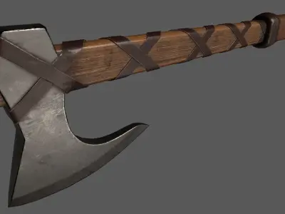 Viking battle axe Low-poly 3D model purchase