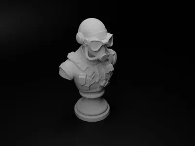Underwater Soldier Bust Chess 3D print model get