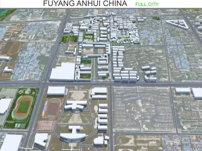 Fuyang Anhui China 30km Free low-poly 3D model