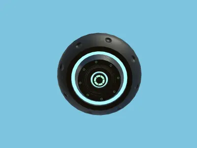 Cartoon UFO A5 - SciFi Flying Saucer - Black Carbon Low-poly 3D model