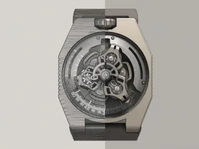 Complex wrist watch 3D model