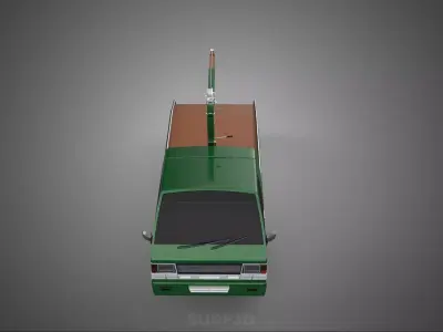 MILITARY ARMY FLATBED LIFTING CRANE HOOK TACTICAL RECOVERY TRUCK 3D model