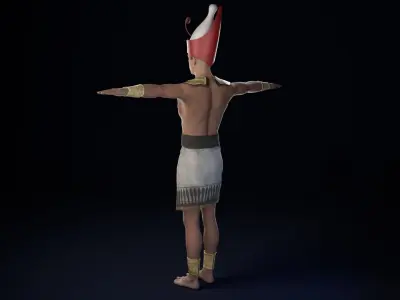 Pharaoh Rigged Low-poly 3D model
