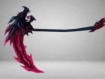 Futuristic Scythe Low-poly 3D model purchase