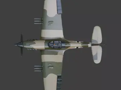 WWII Fighter Plane 3D Model Low-poly 3D model