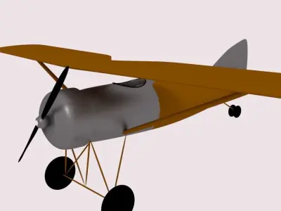 WWI-Plane 3d model Low-Poly biplane flying in sky Low-poly 3D model