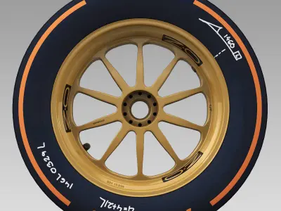 18 inches hard rear tyre Low-poly 3D model
