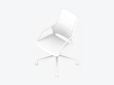 Chair - Conference - Worksmart - Large Glides Low-poly 3D model