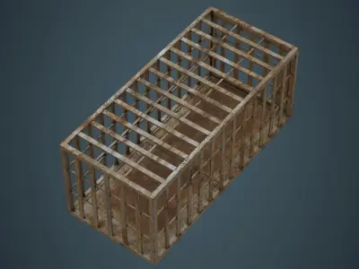 Cage 1D Low-poly 3D model