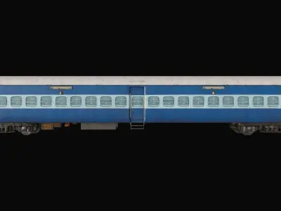 Indian Railways ICF Coach Train Low-poly 3D model