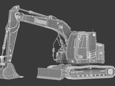 John Deere 135 P-Tier Mid-Size Excavator 3D model