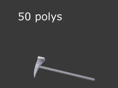 low poly medieval battle hammer Low-poly 3D model