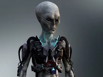 Sci Fi Alien Low-poly 3D model