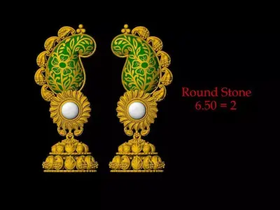 Designer Jhumka Earring - 0013 3D print model