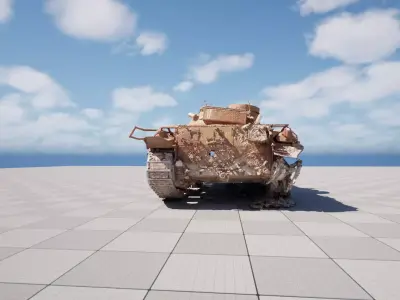 Destroyed Tank High Quality Model 3D model
