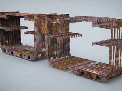 Construction Ship Low-poly 3D model