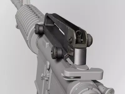 AR15 M4A1 Modular Rearsight Carry Handle Customizable Low-poly 3D model