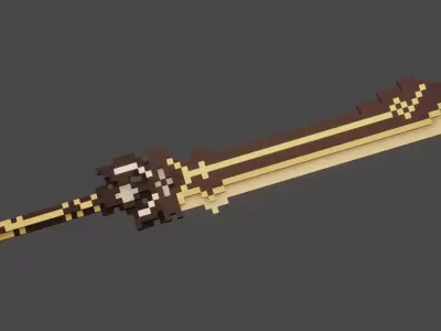 Genshin Sword Low-poly 3D model