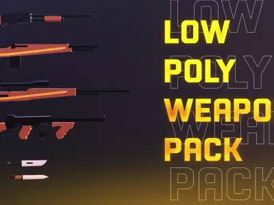 Low Poly Weapon Pack Low-poly 3D model buy