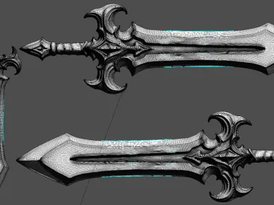 Fantasy Sword 3D Model 3D model
