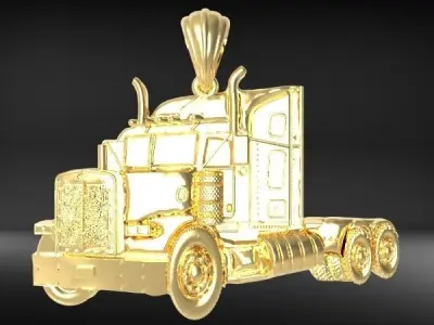 Semi Trailer Truck Pendant Necklace Jewelry 3D print model