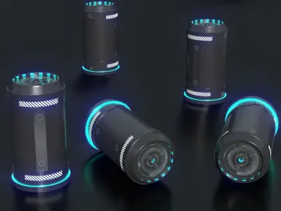 Sci-Fi Barrel Low-poly 3D model purchase