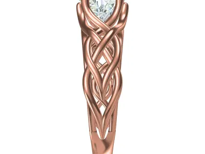 Antique Celtic Moissanite Engagement Ring for Women 3D print model