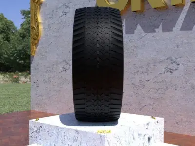 ORTAS TIRE NO 42 GAME READY Low-poly 3D model