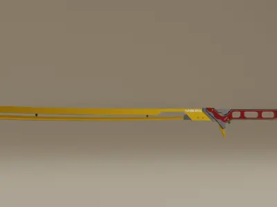 CyberKatana Low-poly 3D model
