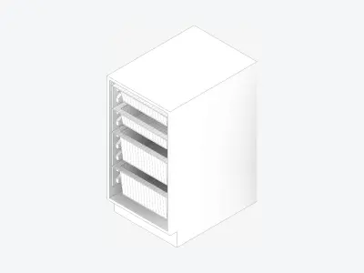 Storage Unit - Under Bench - Integral - Type 3 Low-poly 3D model