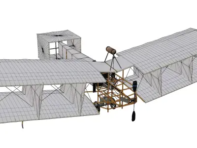 Santos-Dumont 14-bis Low-poly 3D model