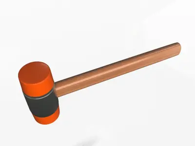 Soft Plastic Hammer Tool Low-poly 3D model