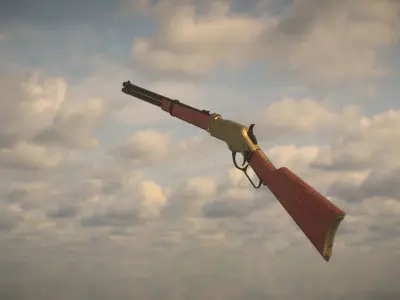Western Winchester Low-poly 3D model