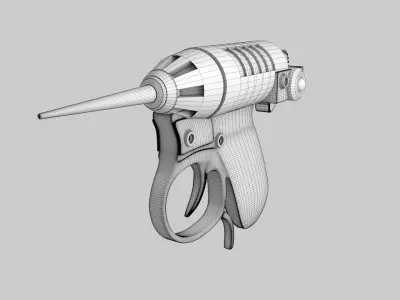 gun thundering man in black Low-poly 3D model