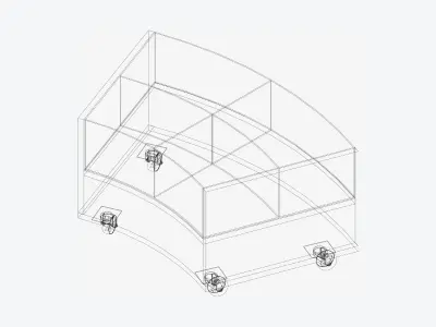 Book Box - Library - Integral - Curve Low-poly 3D model