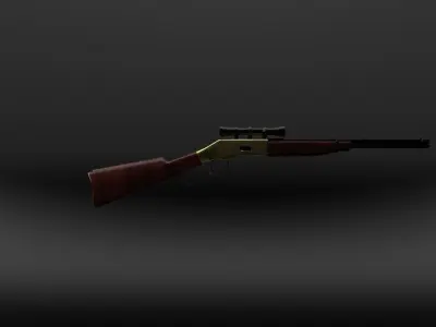 low poly game ready  Winchester riftle Low-poly 3D model