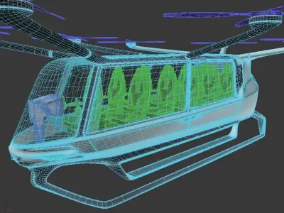 Hydrogen powered Air Bus with Interior 3D model