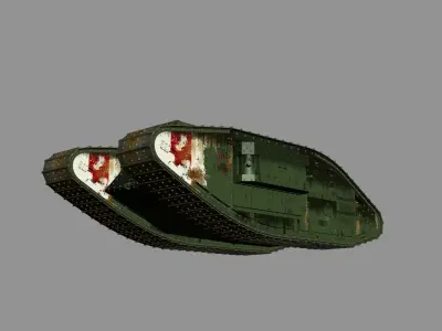 British MKV tank Low-poly 3D model