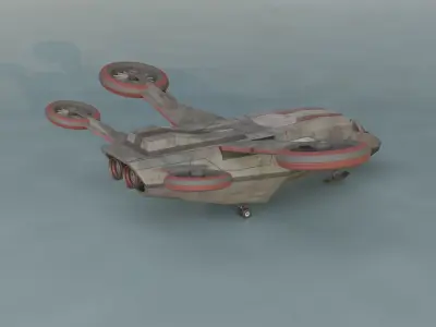 Quinjet Spaceship 3D Lowpoly Model Low-poly 3D model