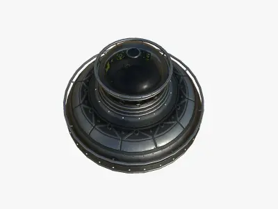 Alien Spaceship UFO F03 Dark Steel - Sci Fi Spacecraft Design Low-poly 3D model