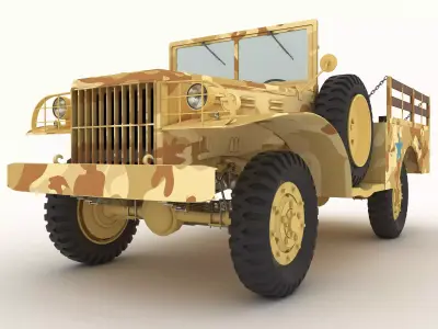 Military Jeep 4K Low-poly 3D model