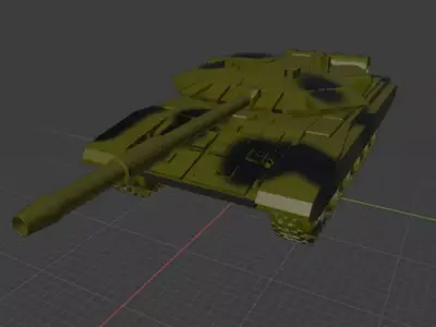 t-90 tank Low-poly 3D model get