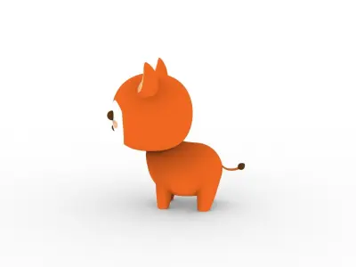 Cartoon Fox v001 character 3D model