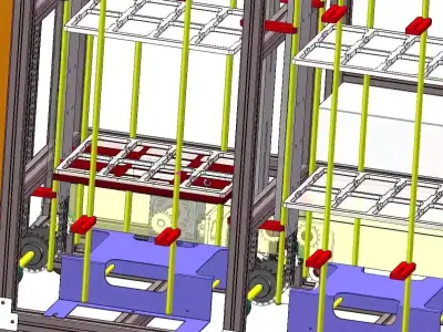 Auto Stocker and Pallet Feeder Receiver Machine-Palletizing Cell 3D model