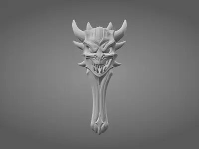 Stylized Oni Demon Mask Dagger Free 3D model