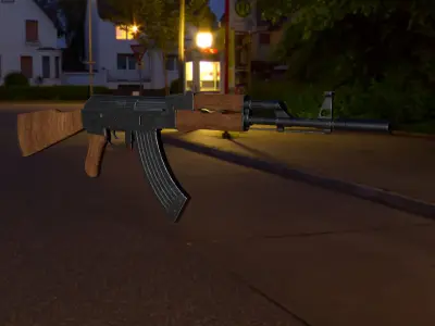 AK-47 Low-poly 3D model shop